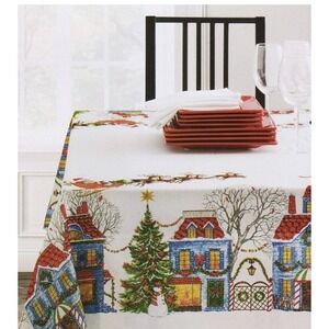 Benson Mills Christmas Village Tablecloth 60 X 84